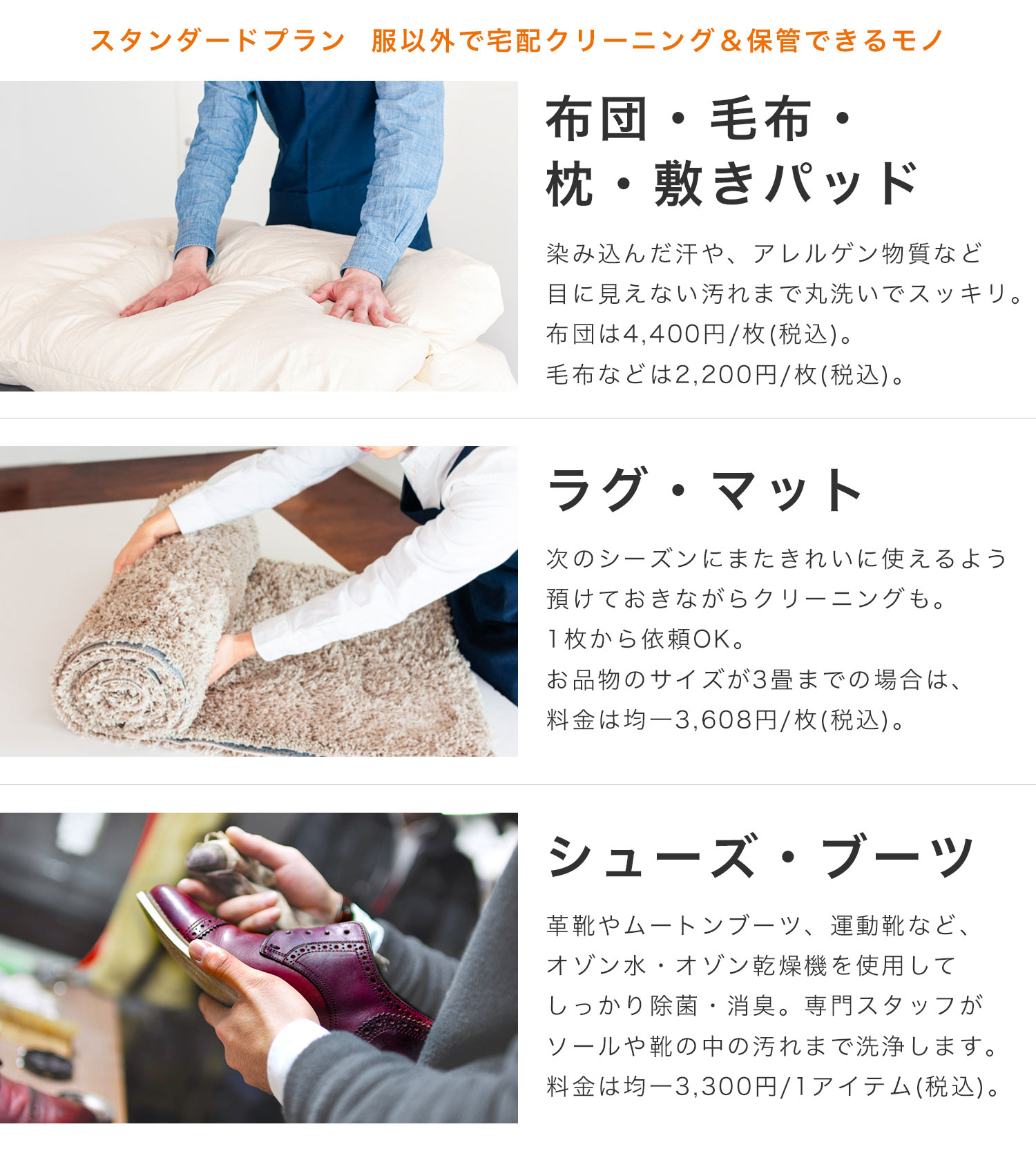 サマリーポケットのクリーニングオプション