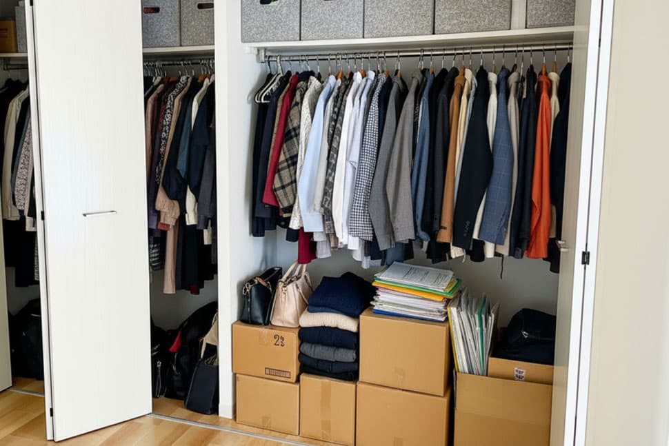 引っ越ししてから何年も開けていないダンボールが山積みに...