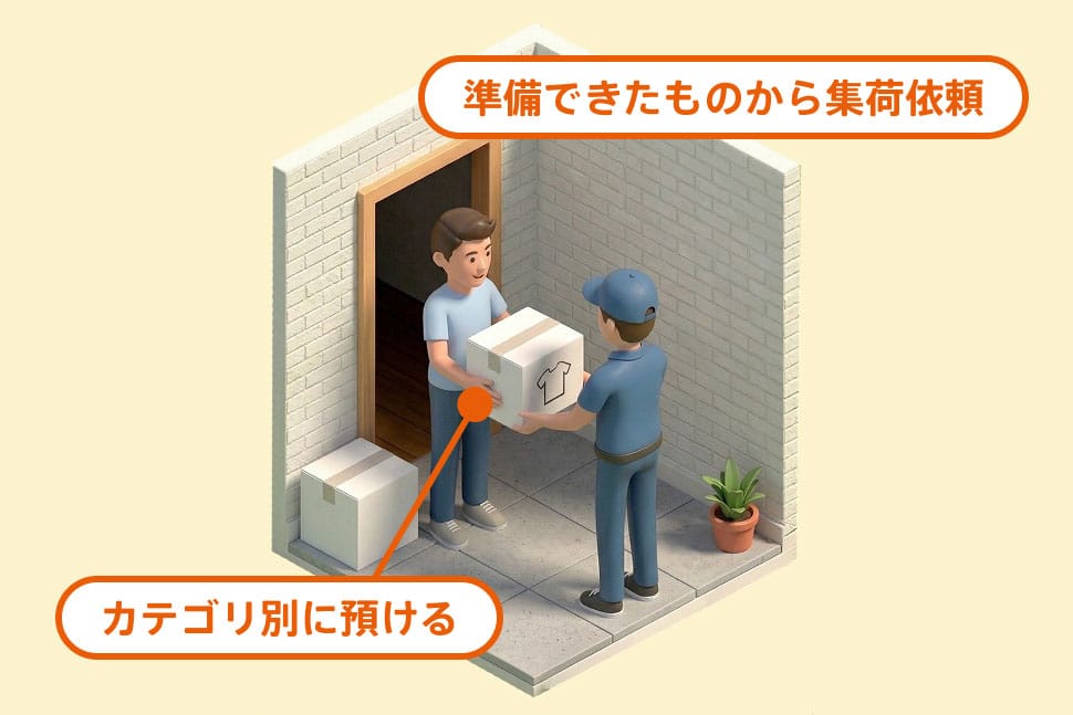 1カテゴリ箱に詰めて預けて、しまえば楽なサイクルに!